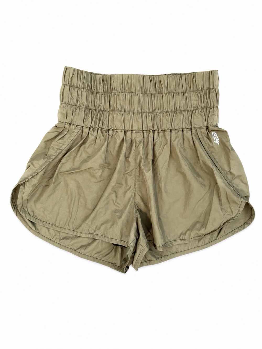 Free People Movement The Way Home Athletic Running Shorts Olive Green